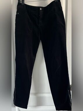 Michael Kors Black Cotton Feel Velvet Pants Size 6